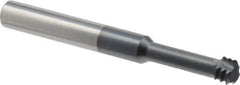 Scientific Cutting Tools - 1/2-13 UNC, 0.37" Cutting Diam, 3 Flute, Solid Carbide Helical Flute Thread Mill - Internal Thread, 1.2" LOC, 3-1/2" OAL, 3/8" Shank Diam - Apex Tool & Supply