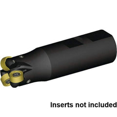Kennametal - 1" Cutting Diam, 1" Shank Diam, 1" Max Depth of Cut, Weldon Shank Indexable Copy End Mill - 3 Inserts, RN.J10T3M0.N.. Insert, KDR Toolholder, Steel, Through Coolant - Apex Tool & Supply