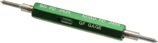 GF Gage - #1-64, Class 2B, Double End Plug Thread Go/No Go Gage - Hardened Tool Steel, Size 000 Handle Included - Apex Tool & Supply