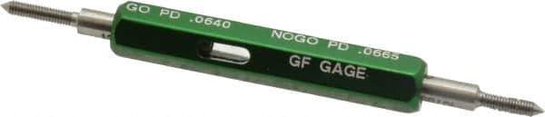 GF Gage - #1-72, Class 2B, Double End Plug Thread Go/No Go Gage - Hardened Tool Steel, Size 000 Handle Included - Apex Tool & Supply