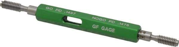 GF Gage - #8-32, Class 2B, Double End Plug Thread Go/No Go Gage - Hardened Tool Steel, Size 0 Handle Included - Apex Tool & Supply