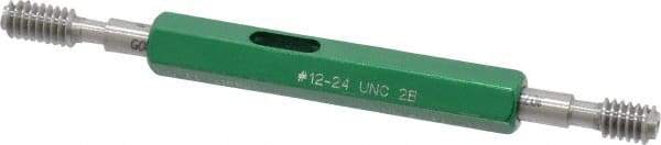 GF Gage - #12-24, Class 2B, Double End Plug Thread Go/No Go Gage - Hardened Tool Steel, Size 0 Handle Included - Apex Tool & Supply