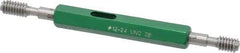 GF Gage - #12-24, Class 2B, Double End Plug Thread Go/No Go Gage - Hardened Tool Steel, Size 0 Handle Included - Apex Tool & Supply
