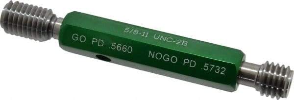 GF Gage - 5/8-11, Class 2B, Double End Plug Thread Go/No Go Gage - Hardened Tool Steel, Size 3 Handle Included - Apex Tool & Supply