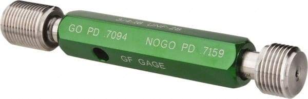 GF Gage - 3/4-16, Class 2B, Double End Plug Thread Go/No Go Gage - Hardened Tool Steel, Size 3 Handle Included - Apex Tool & Supply