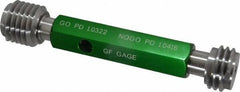 GF Gage - 1-1/8 - 7, Class 2B, Double End Plug Thread Go/No Go Gage - Hardened Tool Steel, Size 4 Handle Included - Apex Tool & Supply