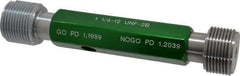GF Gage - 1-1/4 - 12, Class 2B, Double End Plug Thread Go/No Go Gage - Hardened Tool Steel, Size 5 Handle Included - Apex Tool & Supply