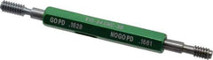 GF Gage - #10-24, Class 3B, Double End Plug Thread Go/No Go Gage - Hardened Tool Steel, Size 0 Handle Included - Apex Tool & Supply