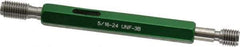 GF Gage - 5/16-24, Class 3B, Double End Plug Thread Go/No Go Gage - Hardened Tool Steel, Size 1 Handle Included - Apex Tool & Supply