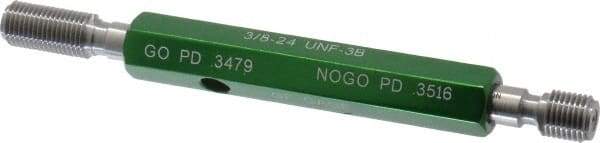 GF Gage - 3/8-24, Class 3B, Double End Plug Thread Go/No Go Gage - Hardened Tool Steel, Size 2 Handle Included - Apex Tool & Supply