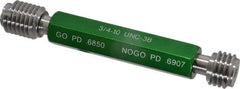 GF Gage - 3/4-10, Class 3B, Double End Plug Thread Go/No Go Gage - Hardened Tool Steel, Size 3 Handle Included - Apex Tool & Supply