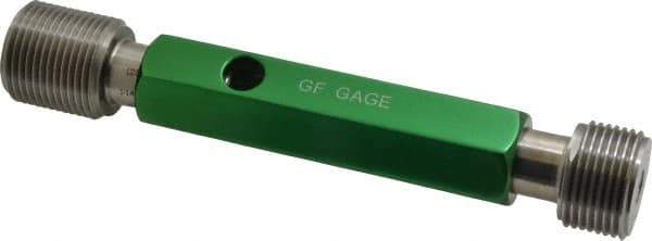 GF Gage - 1-14, Class 3B, Double End Plug Thread Go/No Go Gage - Hardened Tool Steel, Size 4 Handle Included - Apex Tool & Supply