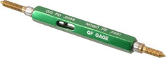 GF Gage - #4-40, Class 2B, Double End Plug Thread Go/No Go Gage - High Speed Steel, Size 00 Handle Included - Apex Tool & Supply