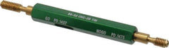 GF Gage - #8-32, Class 2B, Double End Plug Thread Go/No Go Gage - High Speed Steel, Size 0 Handle Included - Apex Tool & Supply