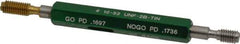 GF Gage - #10-32, Class 2B, Double End Plug Thread Go/No Go Gage - High Speed Steel, Size 0 Handle Included - Apex Tool & Supply