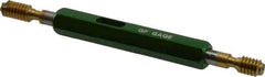 GF Gage - #12-24, Class 2B, Double End Plug Thread Go/No Go Gage - High Speed Steel, Size 0 Handle Included - Apex Tool & Supply