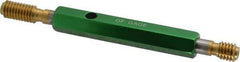 GF Gage - 3/8-16, Class 2B, Double End Plug Thread Go/No Go Gage - High Speed Steel, Size 2 Handle Included - Apex Tool & Supply