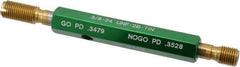 GF Gage - 3/8-24, Class 2B, Double End Plug Thread Go/No Go Gage - High Speed Steel, Size 2 Handle Included - Apex Tool & Supply