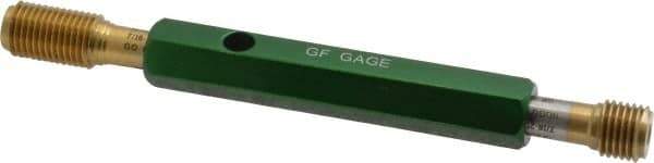 GF Gage - 7/16-20, Class 2B, Double End Plug Thread Go/No Go Gage - High Speed Steel, Size 2 Handle Included - Apex Tool & Supply