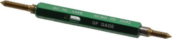 GF Gage - #4-40, Class 3B, Double End Plug Thread Go/No Go Gage - High Speed Steel, Size 00 Handle Included - Apex Tool & Supply