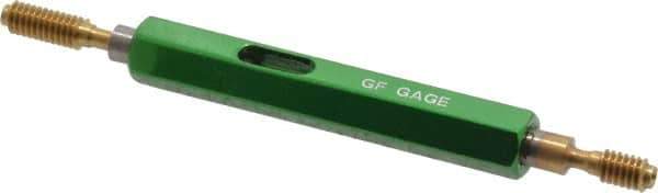 GF Gage - #8-32, Class 3B, Double End Plug Thread Go/No Go Gage - High Speed Steel, Size 0 Handle Included - Apex Tool & Supply