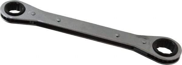Proto - 5/8" x 3/4" 12 Point Ratcheting Box Wrench - Double End, 1-5/8" Head Diam x 1/2" Head Thickness, 8-1/8" OAL, Steel, Chrome Finish - Apex Tool & Supply