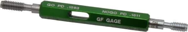 GF Gage - 6-32 Thread, Steel, Screw Thread Insert (STI) Class 2B, Plug Thread Insert Go/No Go Gage - Double End with Handle - Apex Tool & Supply