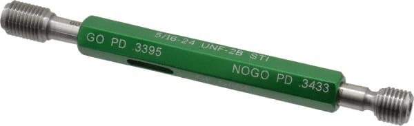 GF Gage - 5/16-24 Thread, Steel, Screw Thread Insert (STI) Class 2B, Plug Thread Insert Go/No Go Gage - Double End with Handle, Handle Size 1 - Apex Tool & Supply