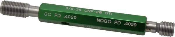 GF Gage - 3/8-24 Thread, Steel, Screw Thread Insert (STI) Class 2B, Plug Thread Insert Go/No Go Gage - Double End with Handle, Handle Size 2 - Apex Tool & Supply