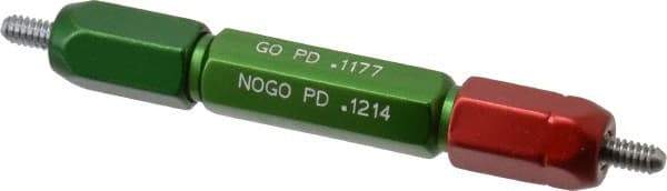 GF Gage - #6-32, Class 2B, Double End Plug Thread Go/No Go Gage - Steel, Size 2W Handle Included - Apex Tool & Supply