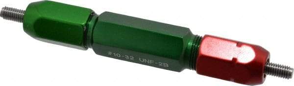 GF Gage - #10-32, Class 2B, Double End Plug Thread Go/No Go Gage - Steel, Size 3W Handle Included - Apex Tool & Supply