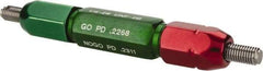 GF Gage - 1/4-28, Class 2B, Double End Plug Thread Go/No Go Gage - Steel, Size 3W Handle Included - Apex Tool & Supply