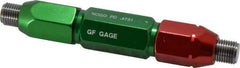 GF Gage - 1/2-20, Class 2B, Double End Plug Thread Go/No Go Gage - Steel, Size 5W Handle Included - Apex Tool & Supply