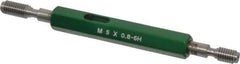 GF Gage - M5x0.80, Class 6H, Double End Plug Thread Go/No Go Gage - Hardened Tool Steel, Size 0 Handle Included - Apex Tool & Supply