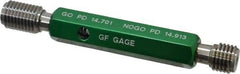 GF Gage - M16x2.00, Class 6H, Double End Plug Thread Go/No Go Gage - Hardened Tool Steel, Size 3 Handle Included - Apex Tool & Supply