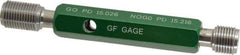 GF Gage - M16x1.50, Class 6H, Double End Plug Thread Go/No Go Gage - Hardened Tool Steel, Size 3 Handle Included - Apex Tool & Supply