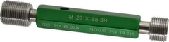 GF Gage - M20x1.50, Class 6H, Double End Plug Thread Go/No Go Gage - Hardened Tool Steel, Size 4 Handle Included - Apex Tool & Supply