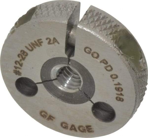 GF Gage - 12-28 Go Single Ring Thread Gage - Class 2A - Apex Tool & Supply