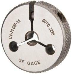GF Gage - 1/4-28 Go Single Ring Thread Gage - Class 2A - Apex Tool & Supply