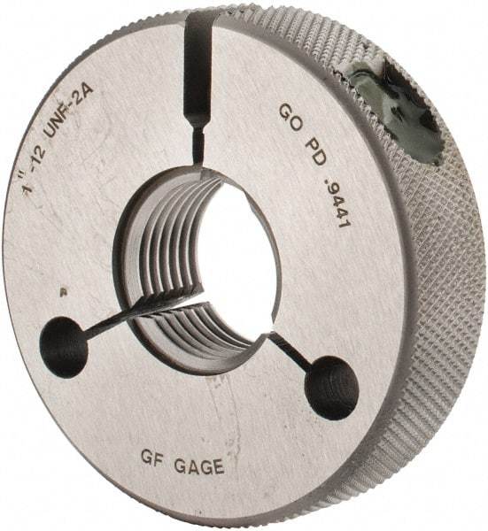 GF Gage - 1-12 Go Single Ring Thread Gage - Class 2A - Apex Tool & Supply