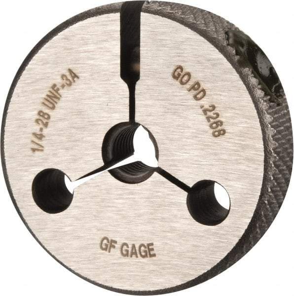 GF Gage - 1/4-28 Go Single Ring Thread Gage - Class 3A - Apex Tool & Supply