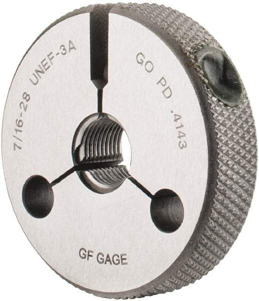 GF Gage - 7/16-28 Go Single Ring Thread Gage - Class 3A - Apex Tool & Supply
