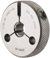 GF Gage - 7/16-28 Go Single Ring Thread Gage - Class 3A - Apex Tool & Supply