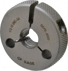 GF Gage - 1/2-13 Go Single Ring Thread Gage - Class 3A - Apex Tool & Supply