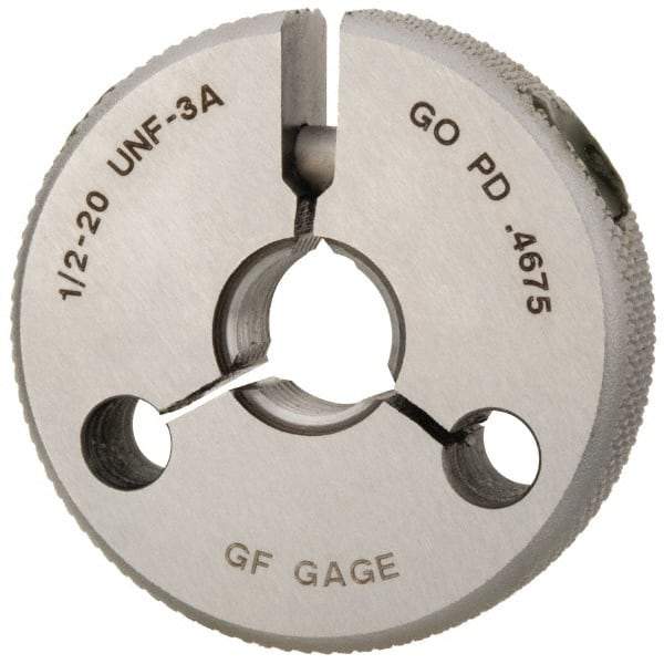 GF Gage - 1/2-20 Go Single Ring Thread Gage - Class 3A - Apex Tool & Supply