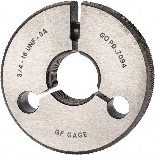 GF Gage - 3/4-16 Go Single Ring Thread Gage - Class 3A - Apex Tool & Supply