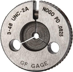 GF Gage - 3-48 No Go Single Ring Thread Gage - Class 2A - Apex Tool & Supply