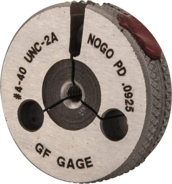 GF Gage - 4-40 No Go Single Ring Thread Gage - Class 2A - Apex Tool & Supply