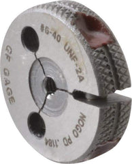 GF Gage - 6-40 No Go Single Ring Thread Gage - Class 2A - Apex Tool & Supply