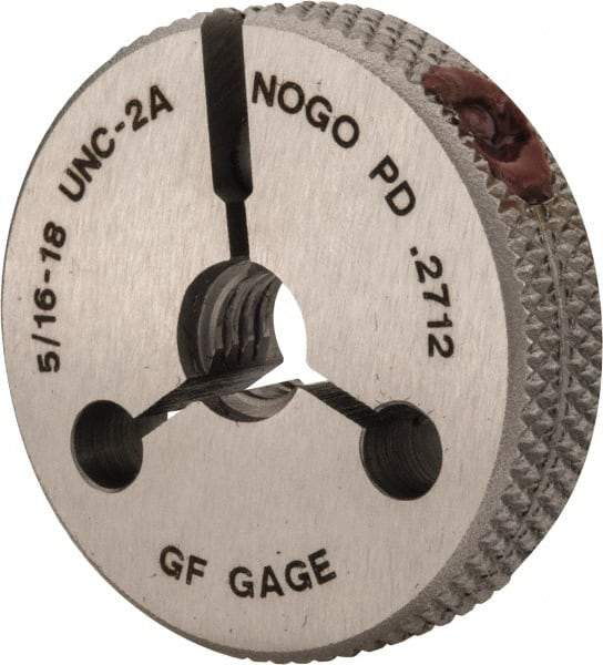 GF Gage - 5/16-18 No Go Single Ring Thread Gage - Class 2A - Apex Tool & Supply